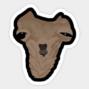 Goofy super exaggerated dog expression Sticker